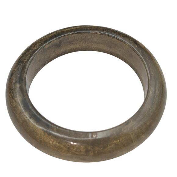 VTG Set of 2 Golden Shimmer Marbled Heavy (Nice Clank) Lucite Bangle Bracelets - Picture 5 of 9